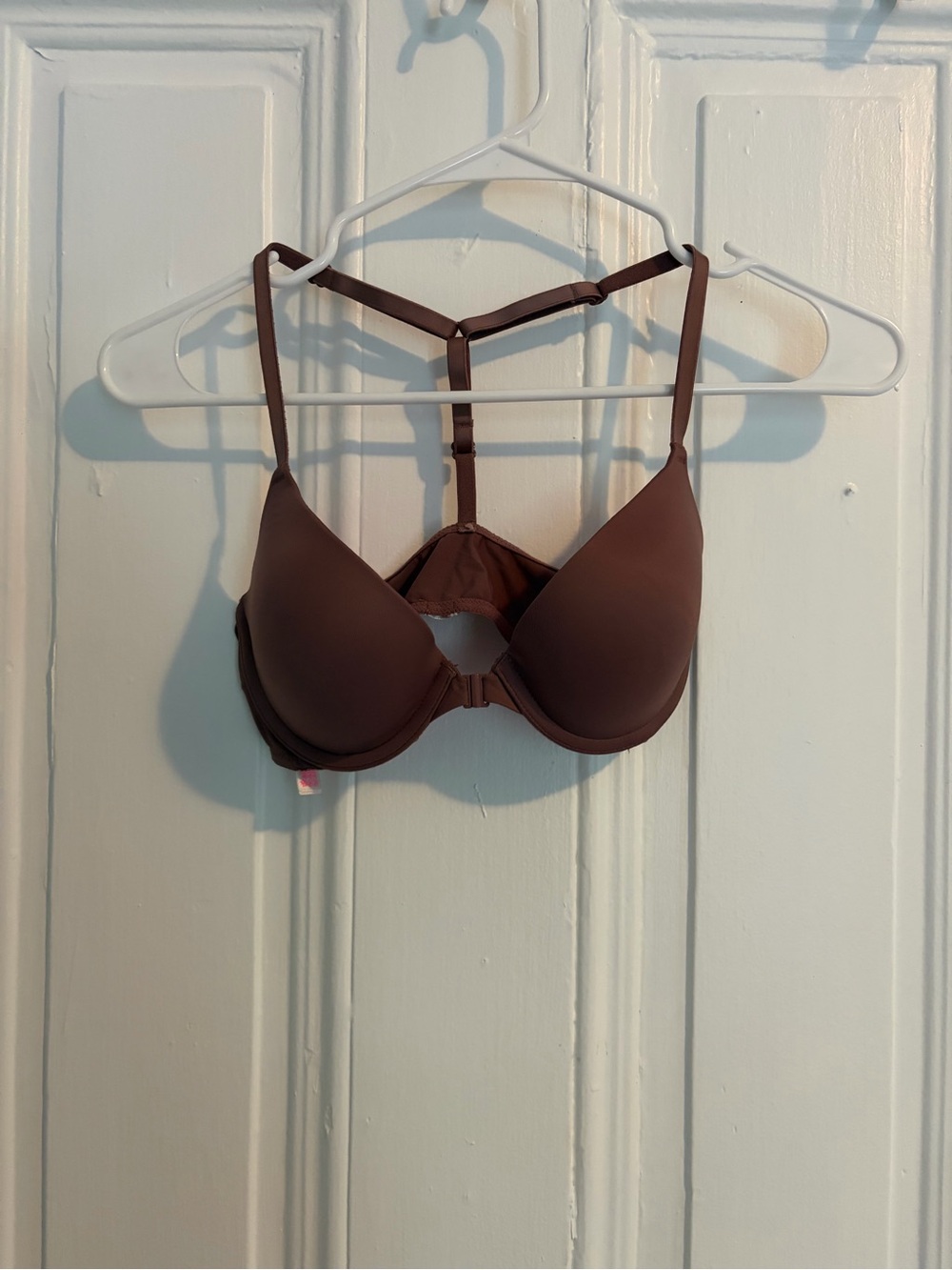 T-Back Padded Bra — Brown / Dark Pink Smooth Support